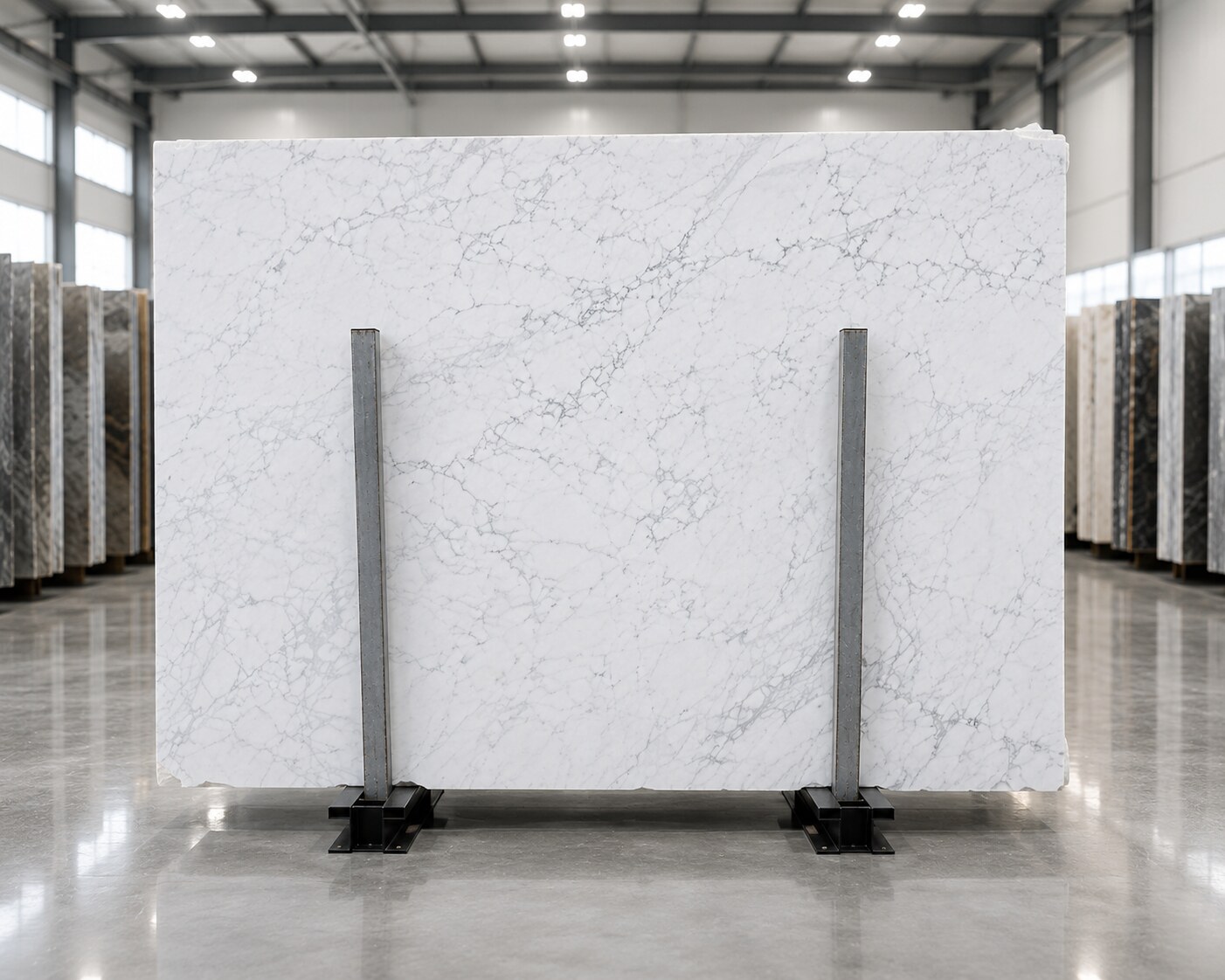 Carrara White Marble slab - genuine Italian marble with grey veining, Marble Fort Pakistan